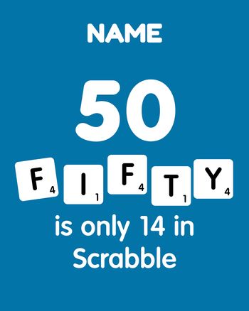 Use Scrabble - group 50th birthday ecard
