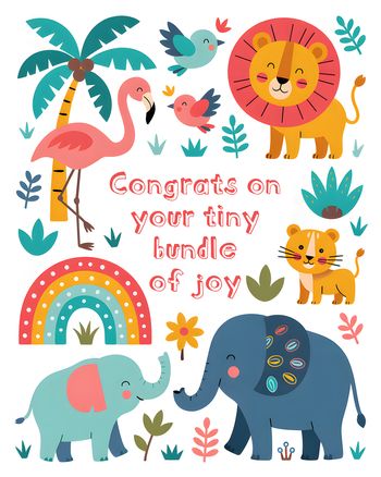 Use Jungle nursery - group New Baby ecard