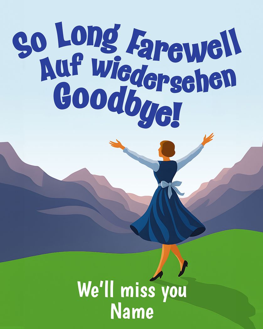 Card design "Sound of Music - group leaving ecard"