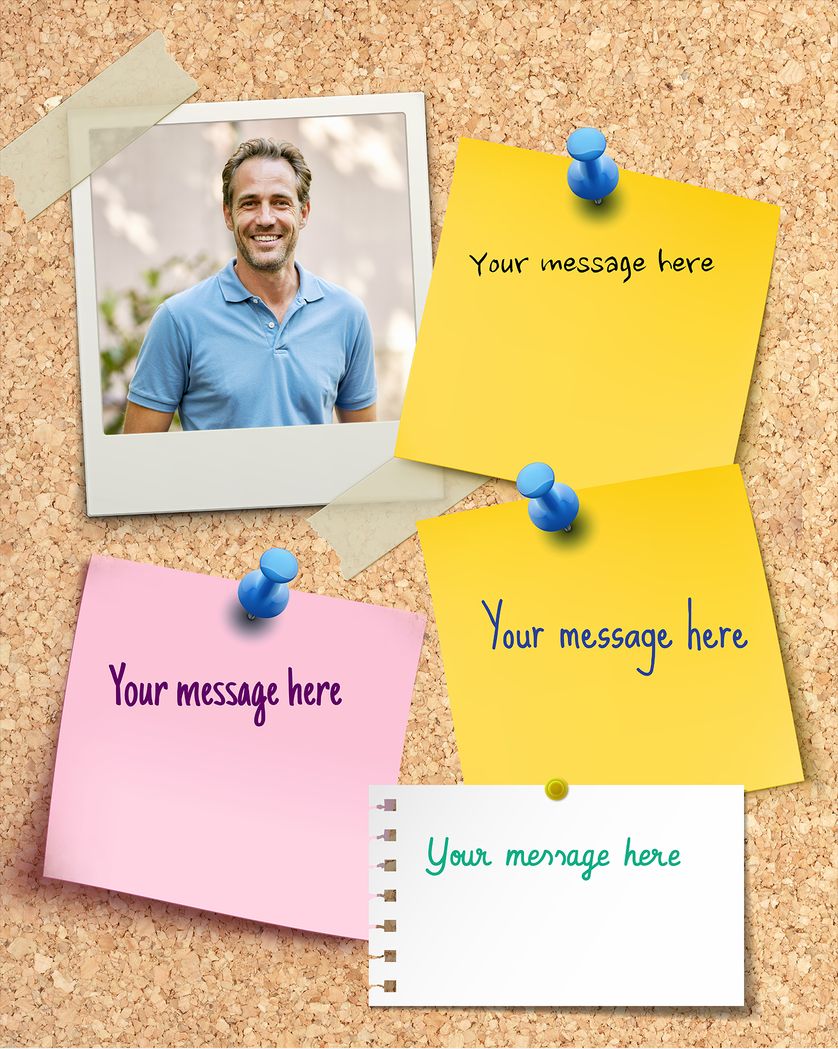 Card design "Noticeboard - group greeting card"