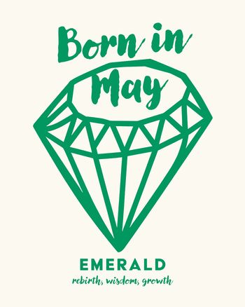 Use May Birthstone - group birthday ecard