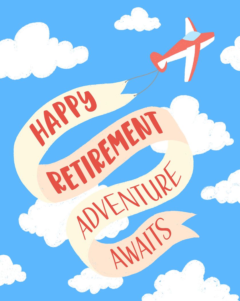 Card design "Plane Banner - Group Retirement Ecard"
