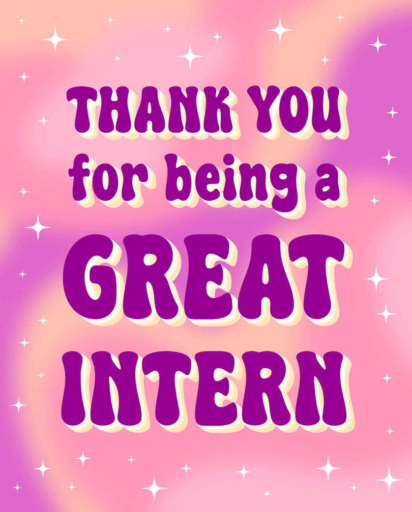Card design "Sparkly thank you - group Intern ecard"