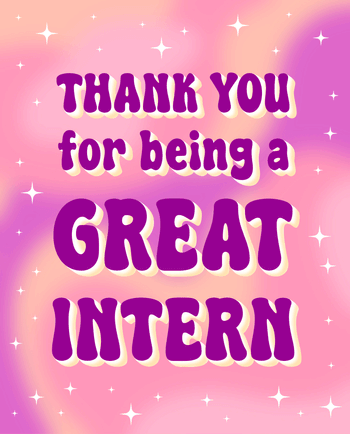 Use Sparkly thank you - group Intern ecard