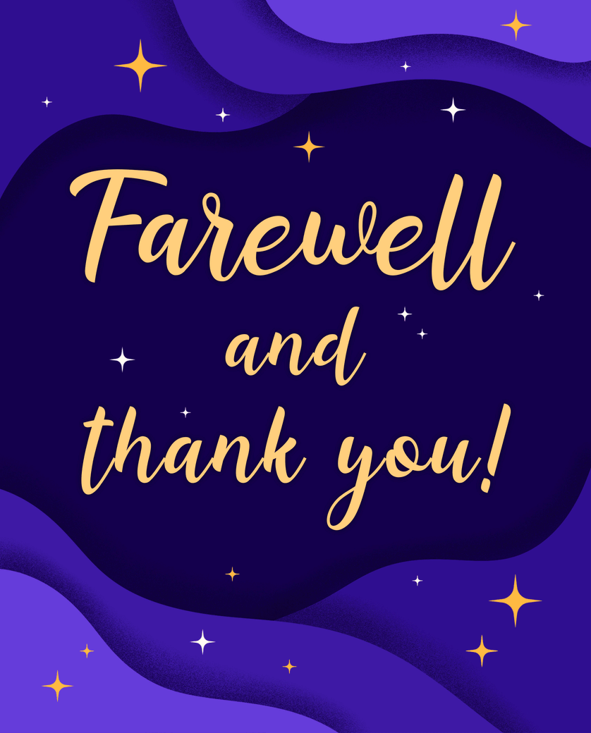 Card design "Sparkly Farewell - group greeting card"