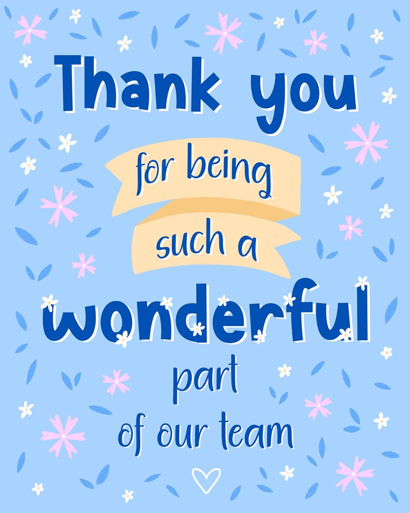Card design "Flowery thank you - group leaving ecard"