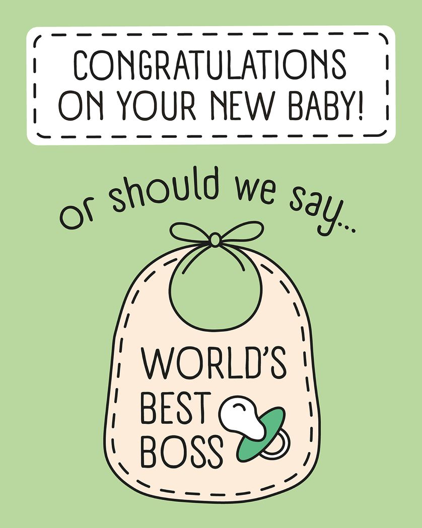 Card design "New Baby New Boss - group Babay ecard"