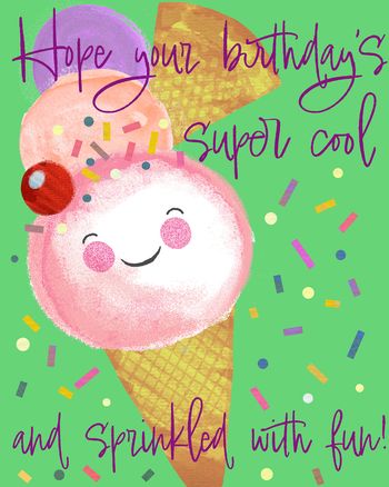 Use Ice Cream greetings - group birthday ecard