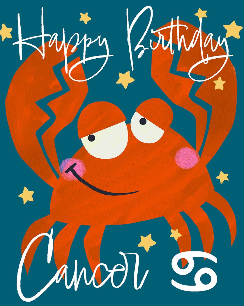 Card design "Bright Zodiac - group birthday ecard"
