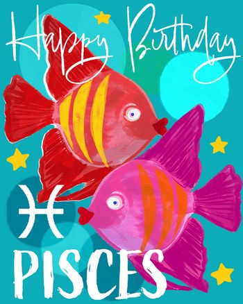 Use Bright Zodiac - group Birthday ecard