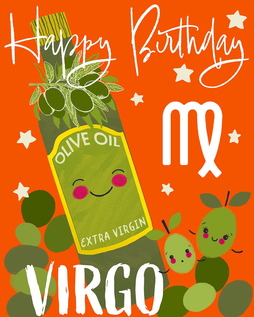 Card design "Bright Zodiac - group Birthday ecard"