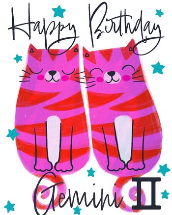 Use Bright Zodiac - group Birthday ecard