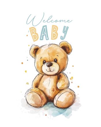 Use Large Teddy - group baby ecard