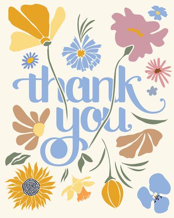 Use wild flower thanks - group thank you ecard