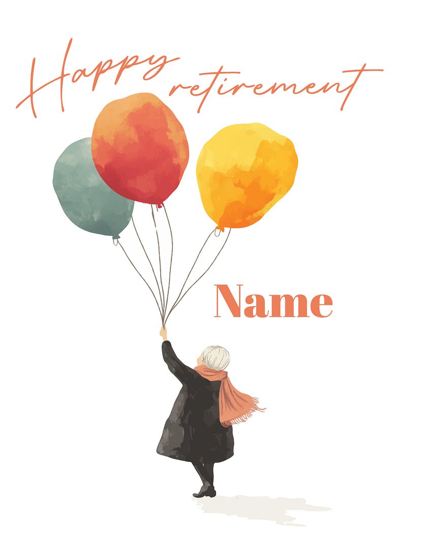 Card design "Floaty freedom - group retirement ecard"