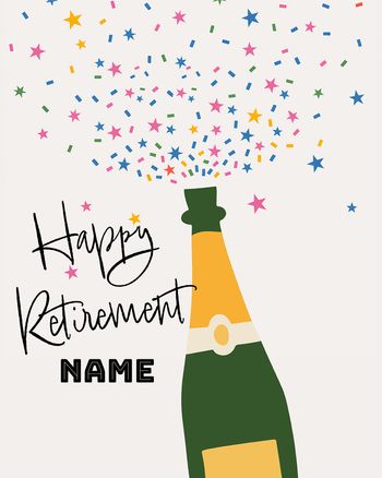 Use Champagne burst - group retirement card