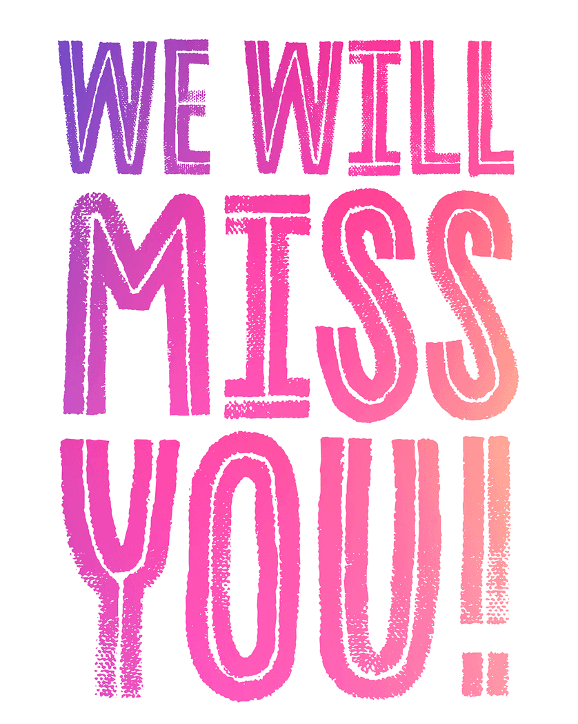 Card design "gradient goodbye - group farewell ecard"