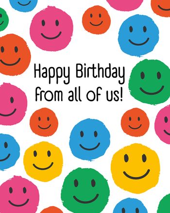 Use Smiley happy birthday - group ecard