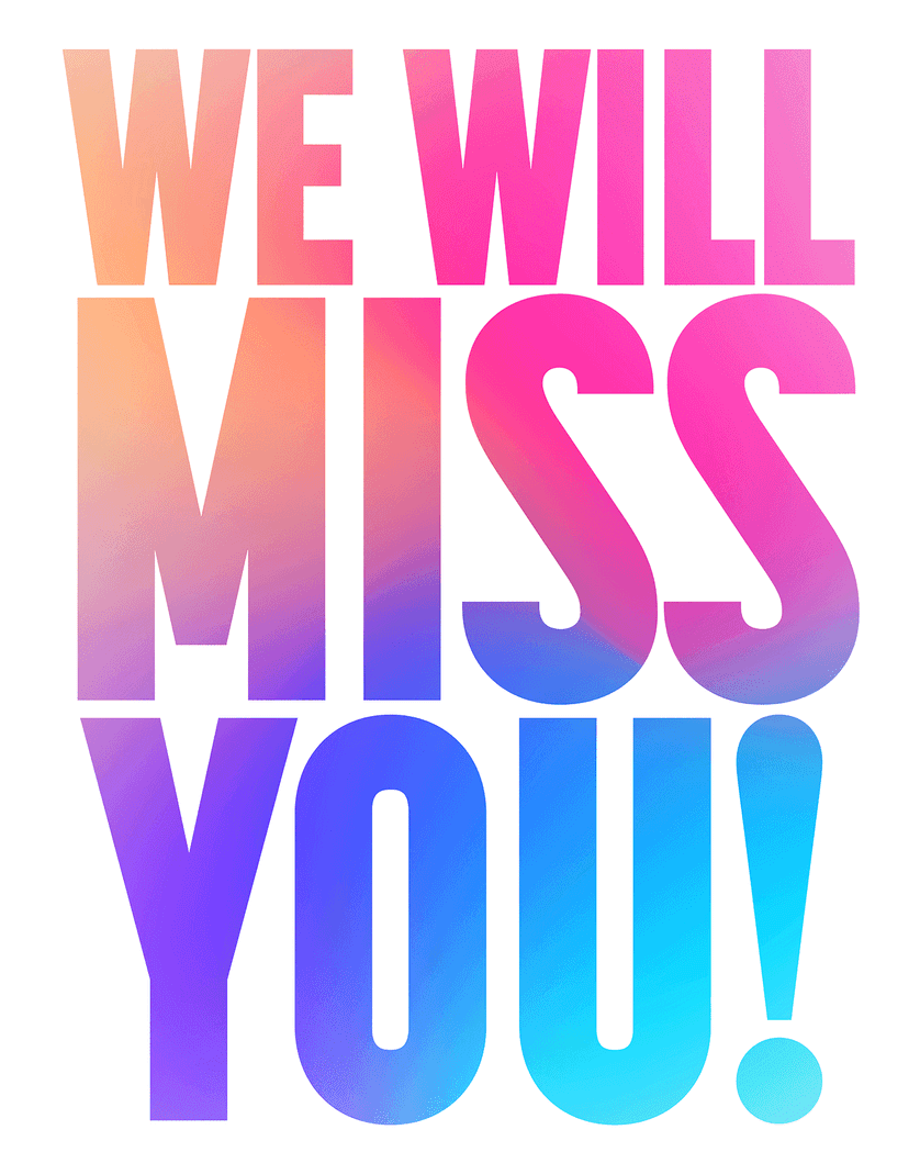 Card design "Bold Goodbye - group leaving ecard"