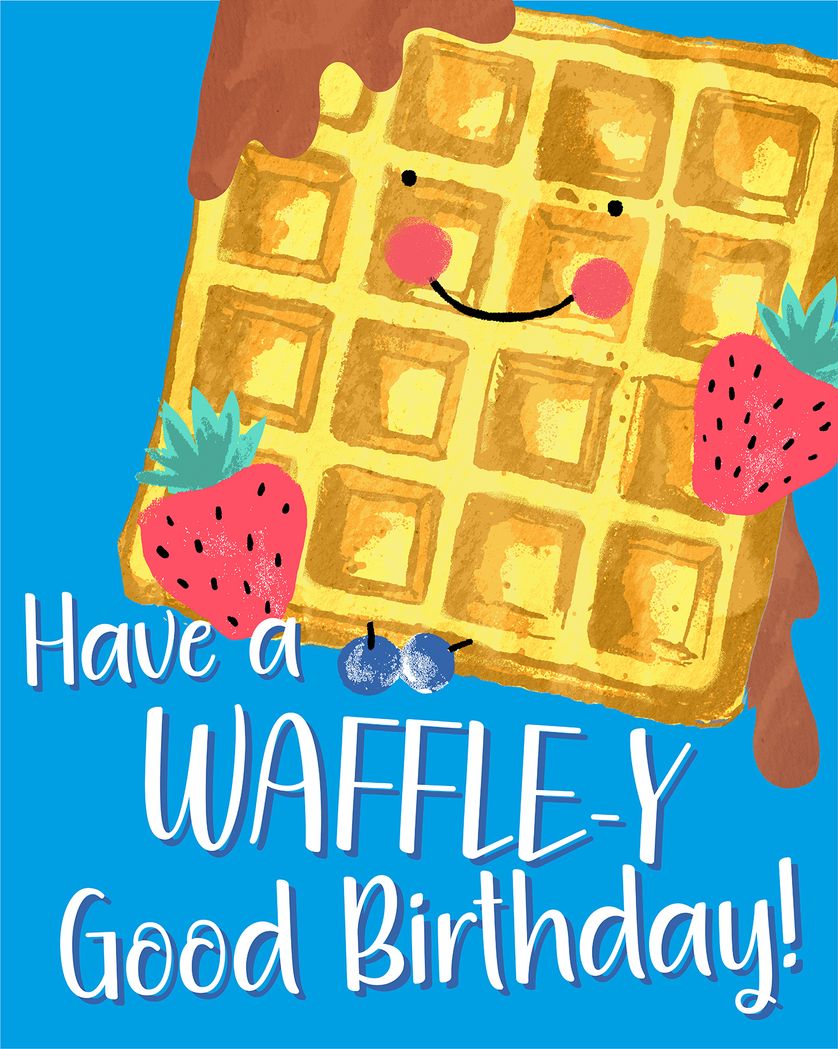 Card design "Waffle Party - group Birthday ecard"