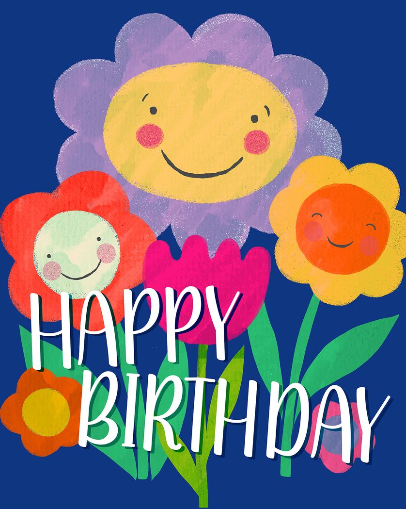Card design "Birthday Blooms - group ecard"