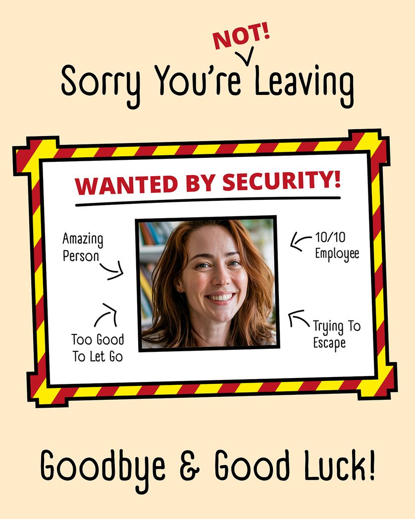 Card design "Security alert - group leaving ecard"