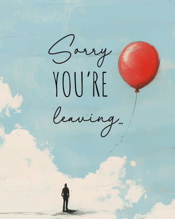 Use Sad Balloon - group leaving ecard