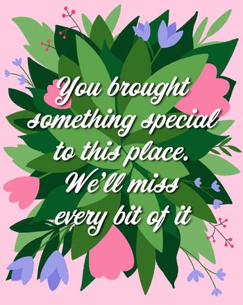 Use Floral message - Group leaving ecard