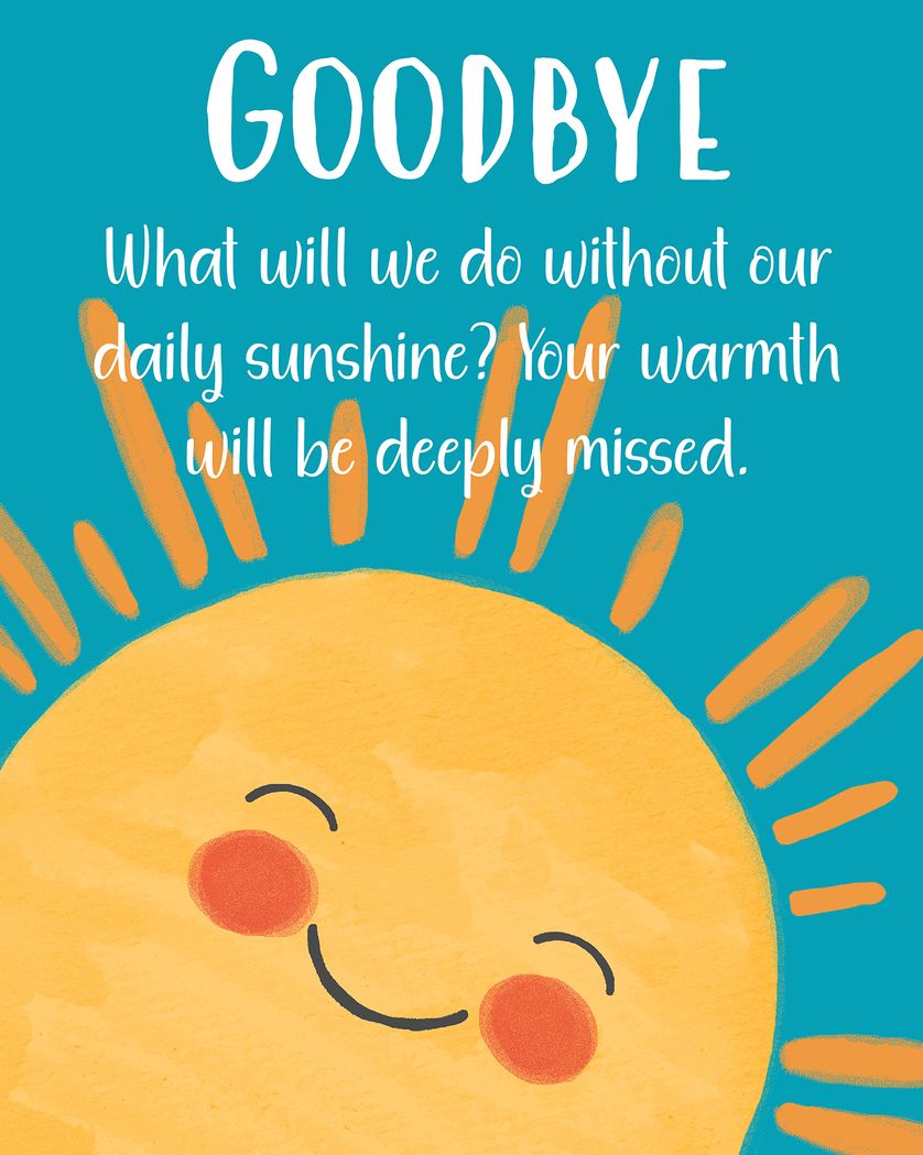 Card design "Office Sunshine - group leaving ecard"