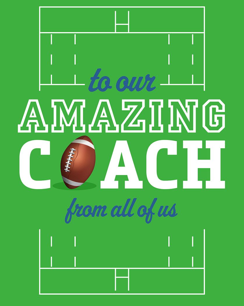 Card design "Rugby Coach - group teacher ecard"