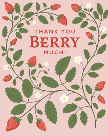 Use Strawberry thanks forever - group ecard