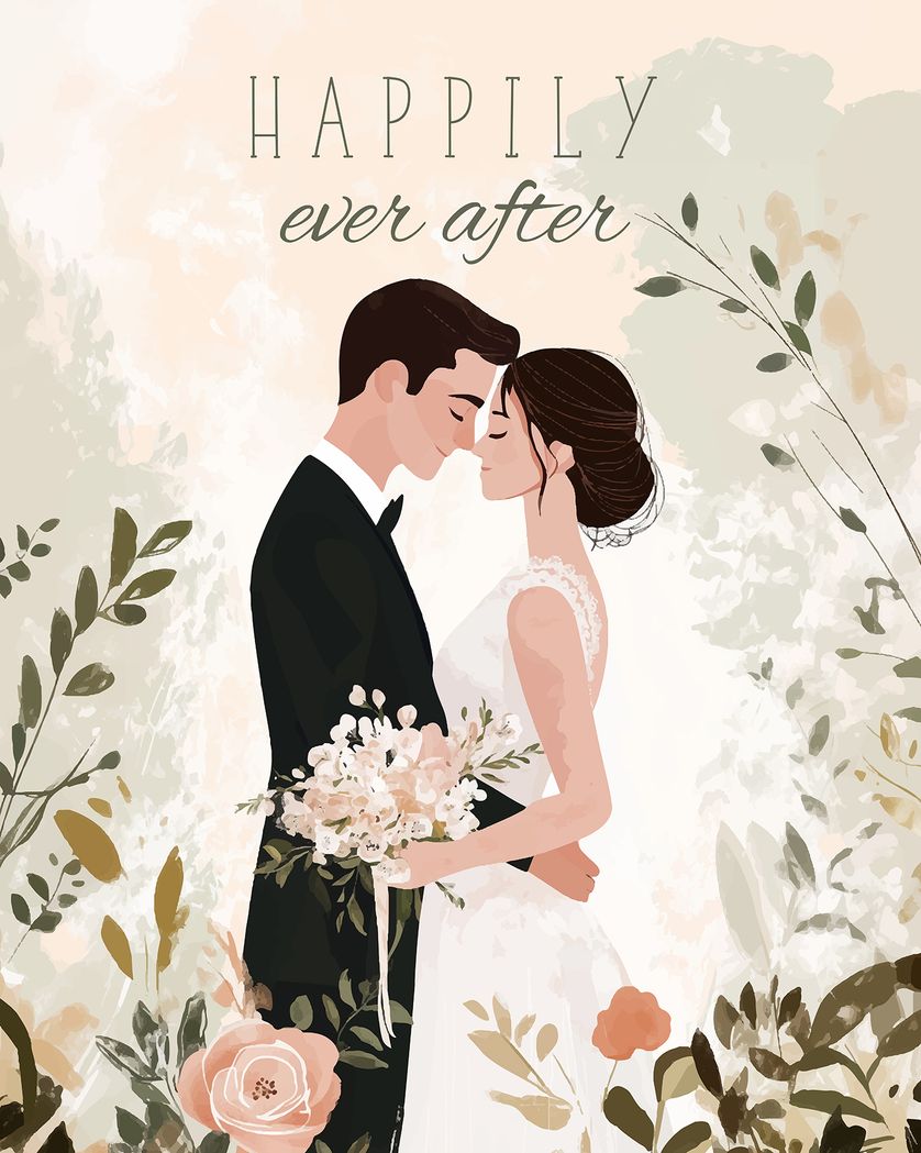 Card design "Happiest Day - group wedding ecard"