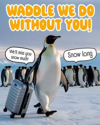 Use Waddle we do - group leaving ecard