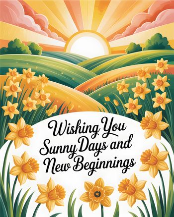 Use A host of Daffodils - group leaving ecard