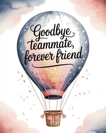 Use Dreamy Balloon - group leaving ecard