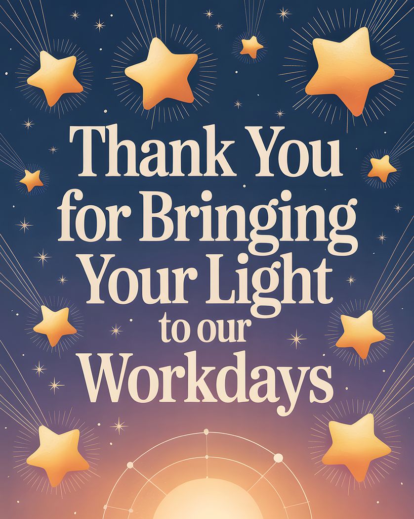 Card design "You lit up the office - group leaving ecard"