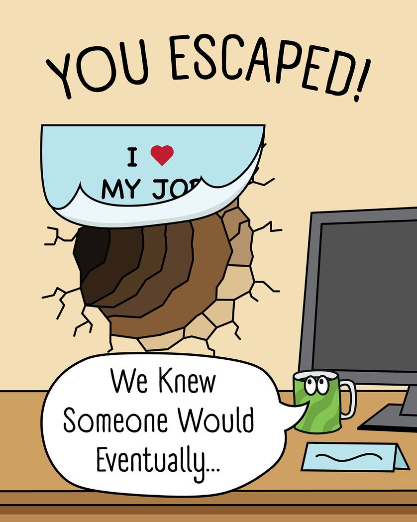Card design "the Shawshank office - group leaving ecard"