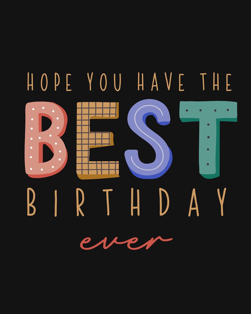 Card design "Black and bright - group birthday ecard"