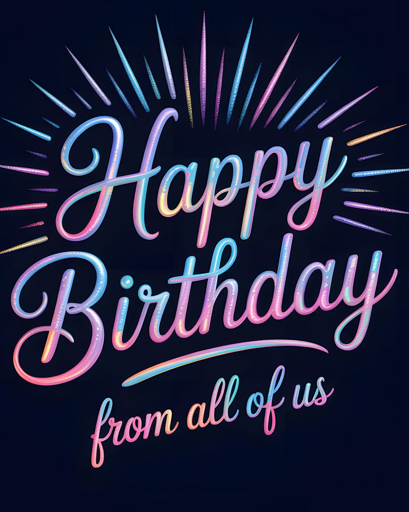 Card design "Neon Candy - group birthday ecard"