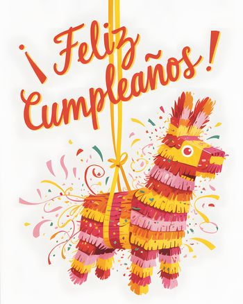Use Spanish Pinata Fiesta - group birthday ecard