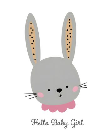 Use Pink Bunny - group new baby ecard