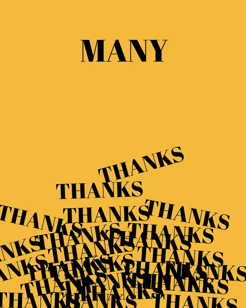Card design "Many Thanks - group thank you ecard"