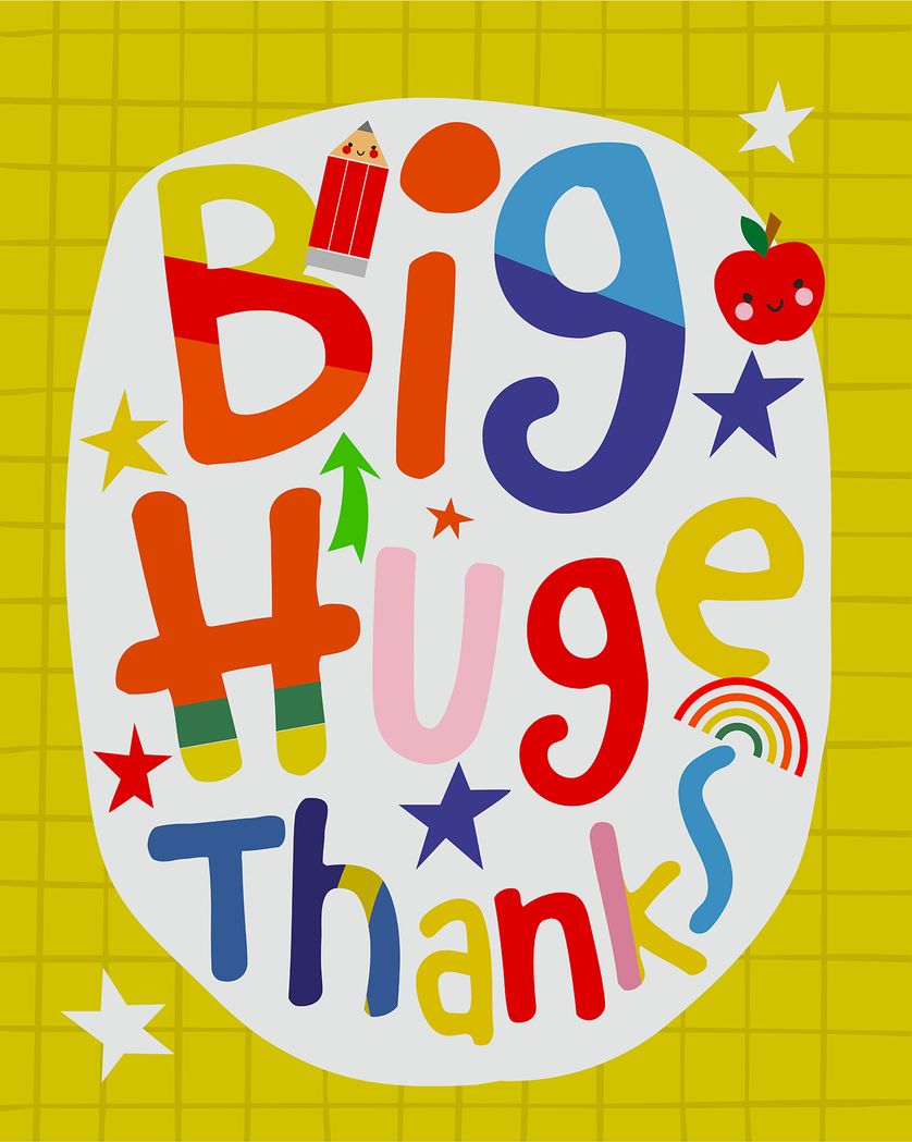 Card design "Big Huge - group thank you teacher ecard"