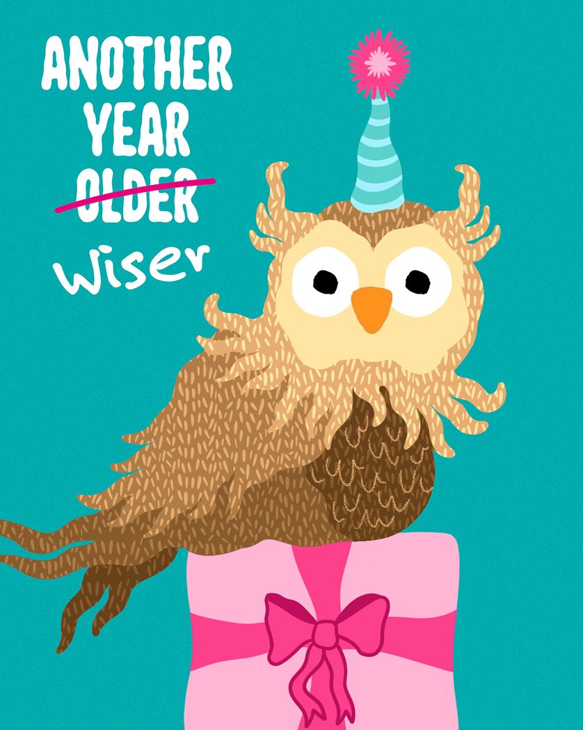 Card design "Wise old Owl"