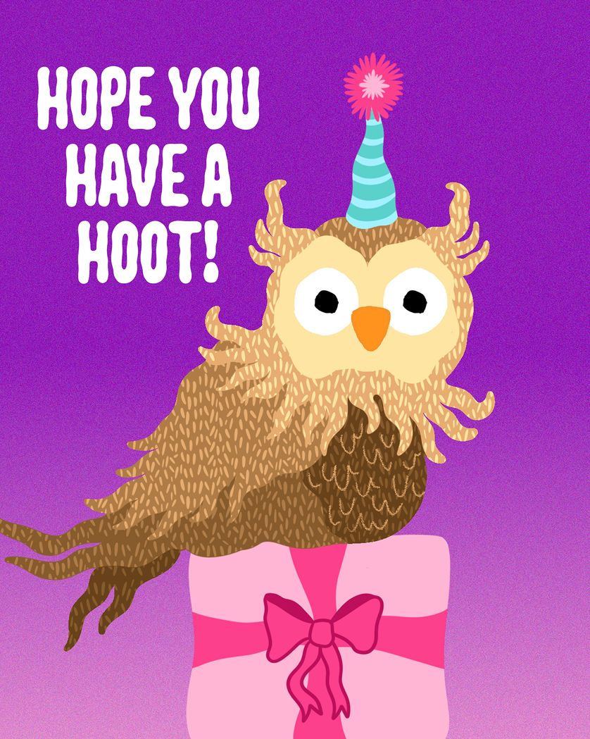 Card design "Have a Hoot - group birthday ecard"