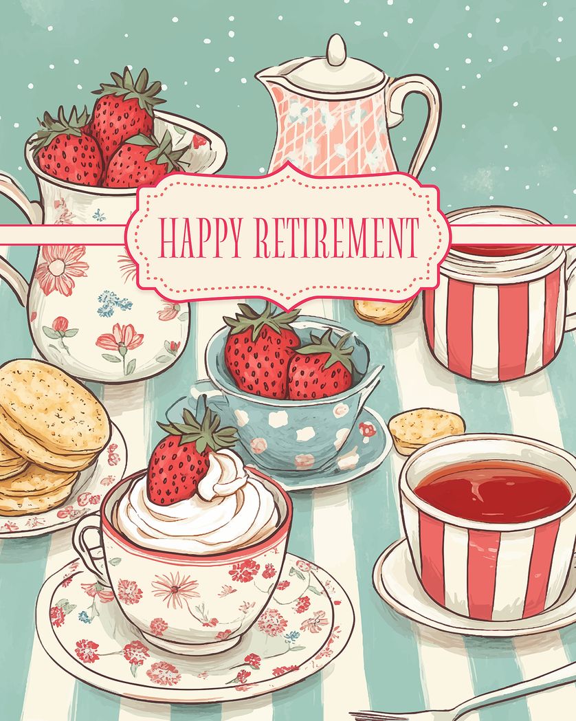 Card design "Afternoon Tea - group retirement ecarde"