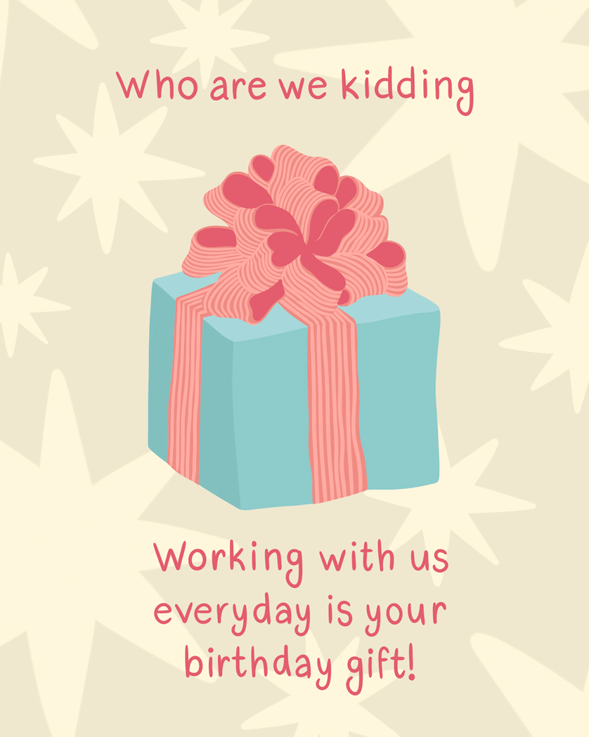 Card design "You're welcome - group birthday ecard"