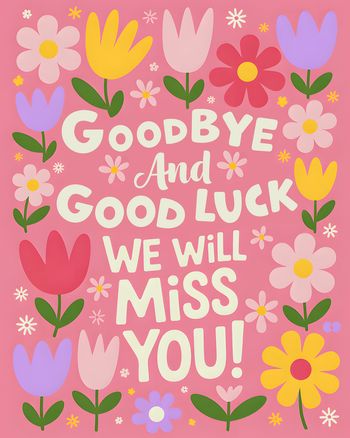 Use Blooming farewell - group leaving ecard