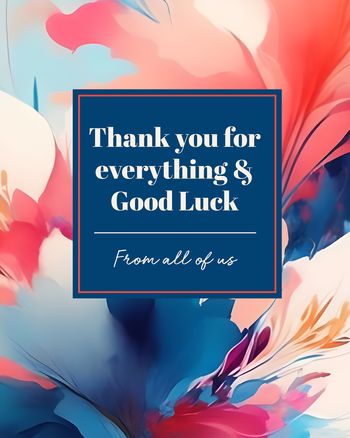 Use Coral tones - group leaving ecard