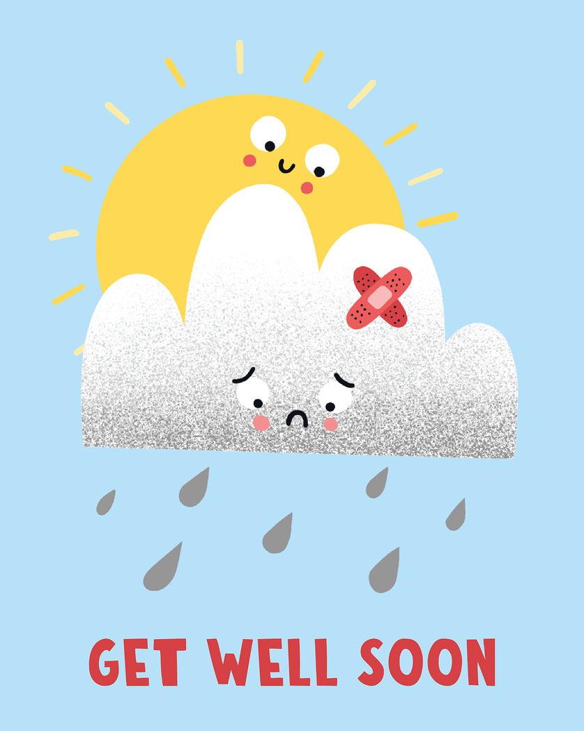 Card design "Under the weather - group get well ecard"